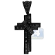 Black 14K Gold 1.32 ct Diamond Double Cross Mens Pendant