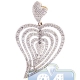 14K Yellow Gold 1.67 ct Diamond Layered Heart Womens Pendant
