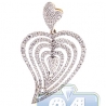 Womens Diamond Layered Heart Pendant 14K Yellow Gold 1.67ct