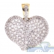 14K Yellow Gold 1.37 ct Diamond Pave Concave Heart Pendant