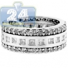 14K White Gold 3.02 ct Princess Cut Diamond Diamond All Way Womens Band Ring