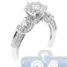 14K White Gold 1.02 ct Diamond Cluster Womens Vintage Engagement Ring