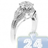 14K White Gold 0.82 ct Diamond Illusion Womens Vintage Engagement Ring