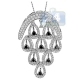 14K White Gold 1.32 ct Diamond Womens Chandelier Pendant
