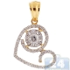 14K Yellow Gold 0.94 ct Diamond Evil Eye Heart Pendant