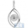 Womens Diamond Evil Eye Drop Pendant 14K White Gold 1.00ct