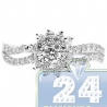 14K White Gold 1.06 ct Diamond Cluster Womens Flower Engagement Ring