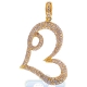 14K Yellow Gold 1.49 ct Diamond Open Heart Womens Pendant