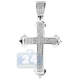 14K White Gold 0.62 ct Diamond Budded Cross Pendant