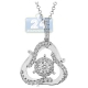 14K White Gold 0.91 ct Diamond Womens Triangle Drop Pendant
