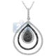 14K White Gold 1.22 ct Diamond Layered Drop Womens Pendant