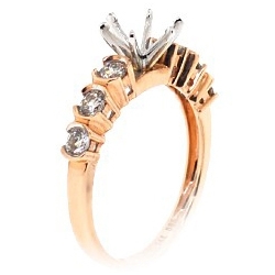 14K Rose Gold 0.55 ct Diamond Semi Mount Engagement Ring