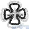 14K White Gold 0.77 ct Black Diamond Womens Openwork Cross Ring