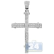 14K White Gold 0.92 ct Diamond Latin Cross Mens Pendant
