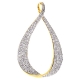 14K Yellow Gold 1.94 ct Diamond Open Loop Womens Pendant