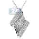 14K White Gold 0.77 ct Diamond Roll Drop Womens Pendant