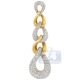 14K Yellow Gold 2.04 ct Diamond Curb Link Dangling Pendant