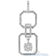14K White Gold 0.88 ct Diamond Open Octagon Women Pendant