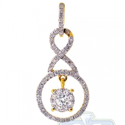 14K Yellow Gold 0.77 ct Diamond Womens Infinity Drop Pendant