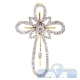 14K Yellow Gold 0.92 ct Diamond Halo Cross Mens Pendant