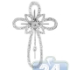 14K White Gold 0.91 ct Diamond Halo Cross Mens Pendant