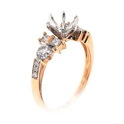14K Rose Gold 0.75 ct Diamond Semi Mount Engagement Ring