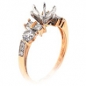 14K Rose Gold 0.75 ct Diamond Multistone Semi Mount Engagement Ring