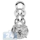 14K White Gold 0.58 ct Diamond Double Loop Womens Pendant