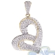 14K Yellow Gold 1.21 ct Diamond Open Heart Womens Pendant