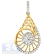 14K Yellow Gold 0.94 ct Diamond Evil Eye Womens Drop Pendant