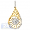 Womens Diamond Evil Eye Drop Pendant 14K Yellow Gold 0.94ct