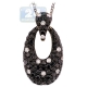 14K Yellow Gold 2.03 ct Black Diamond Oval Drop Pendant