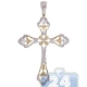14K Yellow Gold 0.89 ct Diamond Filigree Cross Mens Pendant