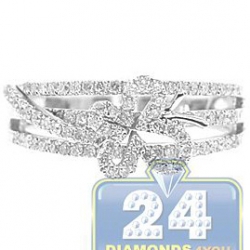 14K White Gold 0.56 ct Diamond Womens Openwork Butterfly Ring
