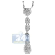 14K White Gold 1.10 ct Diamond Womens Dangling Pendant