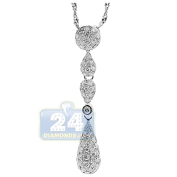 14K White Gold 1.10 ct Diamond Womens Dangling Pendant