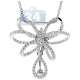 14K White Gold 0.96 ct Diamond Open Butterfly Womens Pendant