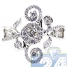 14K White Gold 0.84 ct Diamond Womens Abstract Flower Ring