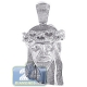 14K White Gold 0.31 ct Diamond Jesus Christ Head Mens Pendant