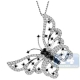 14K White Gold 0.71 ct Black Diamond Open Butterfly Pendant
