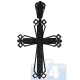 Black 14K Gold 0.58 ct Diamond Halo Cross Mens Pendant
