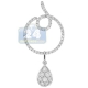 14K White Gold 1.03 ct Diamond Womens Dangling Pendant