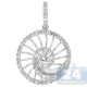 14K White Gold 0.83 ct Diamond Womens Round Drop Pendant