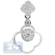 14K White Gold 0.42 ct Diamond Clover Leaf Shape Pendant