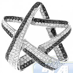 14K White Gold 1.10 ct Black Diamond Star Womens Pendant