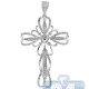 14K White Gold 0.81 ct Diamond Openwork Cross Pendant