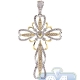 14K Yellow Gold 0.82 ct Diamond Openwork Cross Pendant