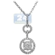 14K White Gold 0.45 ct Diamond Womens Circle Drop Pendant