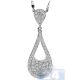 14K White Gold 0.81 ct Diamond Womens Teardrop Pendant