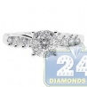 14K White Gold 0.78 ct Diamond Illusion Womens Vintage Engagement Ring